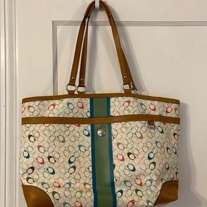Coach oversized tote bag with shoulder strap